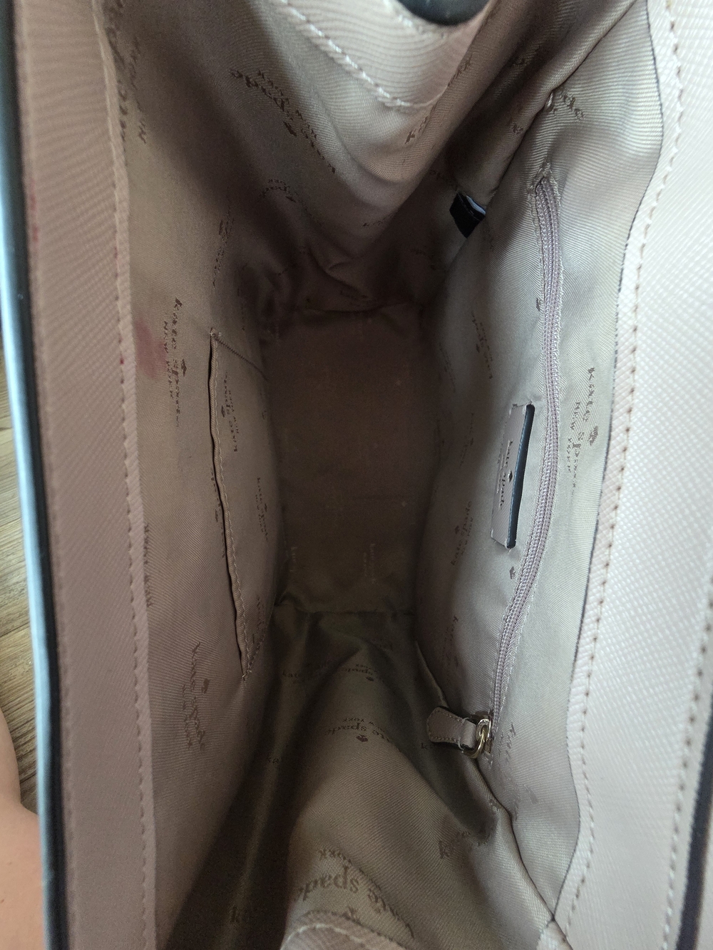Kate Spade Two-Tone Cream & Taupe Leather Backpack - Picture 3 of 9